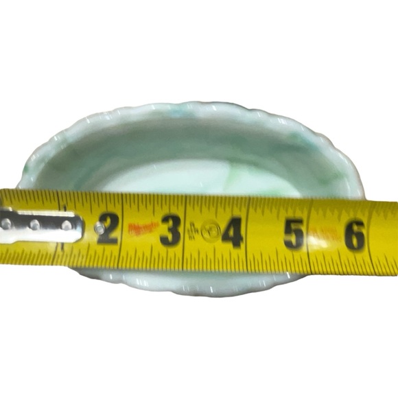 AKRO Agate Green Swirl Glass Art Dish /Planter - Vintage - Picture 4 of 8